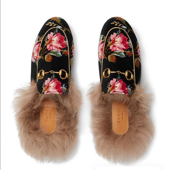 gucci princetown floral mule